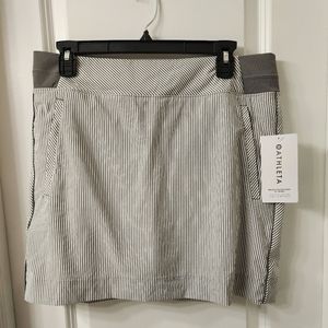 Athleta womens skort/skirt, small striped gray and white size 12 NWT